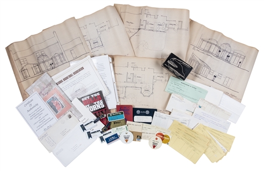 Jerry Sloan Personal Item Collection Featuring NBA Contract, NBA Player Stubs, & House Floor Plans (Sloan LOA)